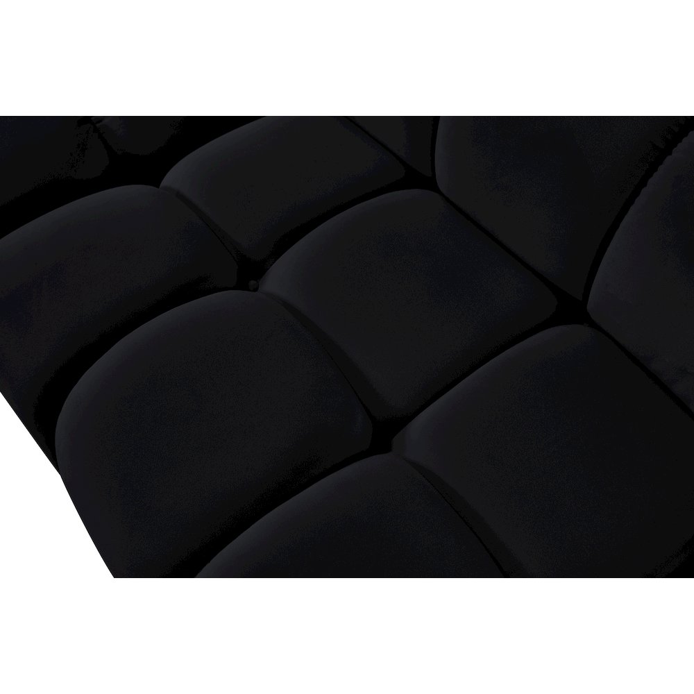 Orin Black Velvet Performance Fabric Upholstered 5 pc. Modular Sofa