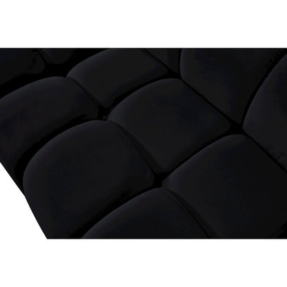 Orin Black Velvet Performance Fabric Upholstered 5 pc. Modular Sofa