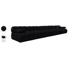 Orin Black Velvet Performance Fabric Upholstered 5 pc. Modular Sofa