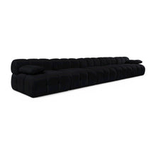 Orin Black Velvet Performance Fabric Upholstered 5 pc. Modular Sofa