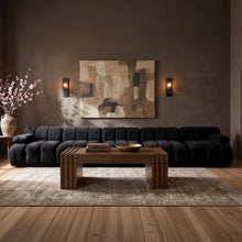 Orin Black Velvet Performance Fabric Upholstered 5 pc. Modular Sofa