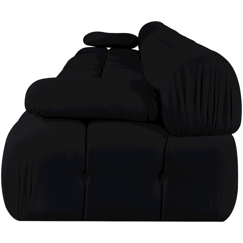 Orin Black Velvet Performance Fabric Upholstered 5 pc. Modular Sofa