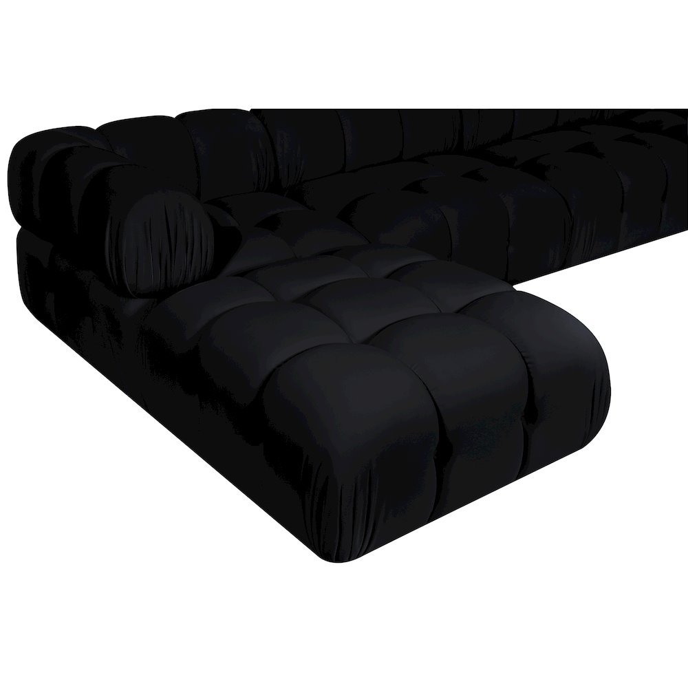 Orin Black Velvet Performance Fabric Upholstered 5 pc. Sectional