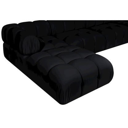 Orin Black Velvet Performance Fabric Upholstered 5 pc. Sectional