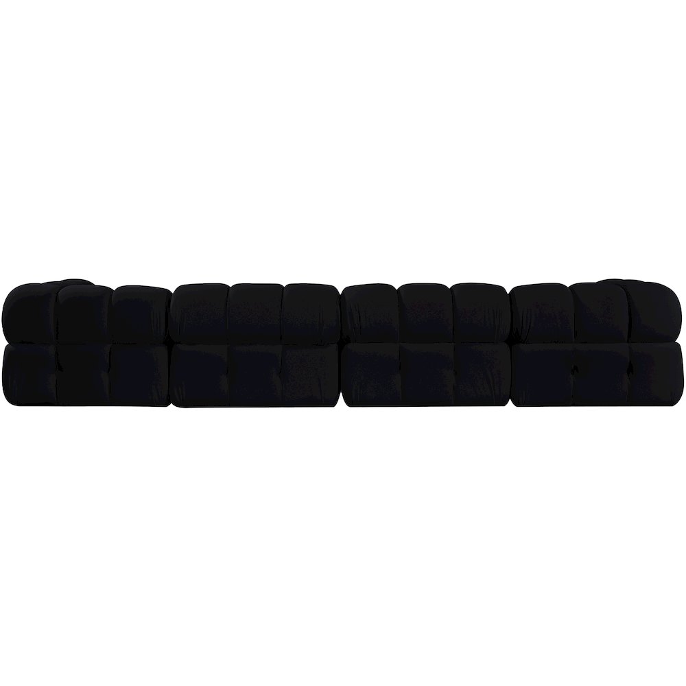 Orin Black Velvet Performance Fabric Upholstered 5 pc. Sectional
