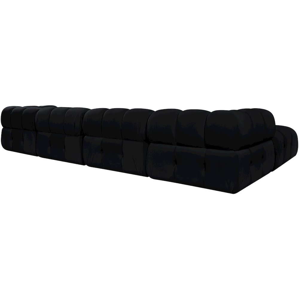 Orin Black Velvet Performance Fabric Upholstered 5 pc. Sectional