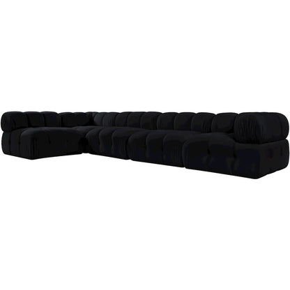 Orin Black Velvet Performance Fabric Upholstered 5 pc. Sectional