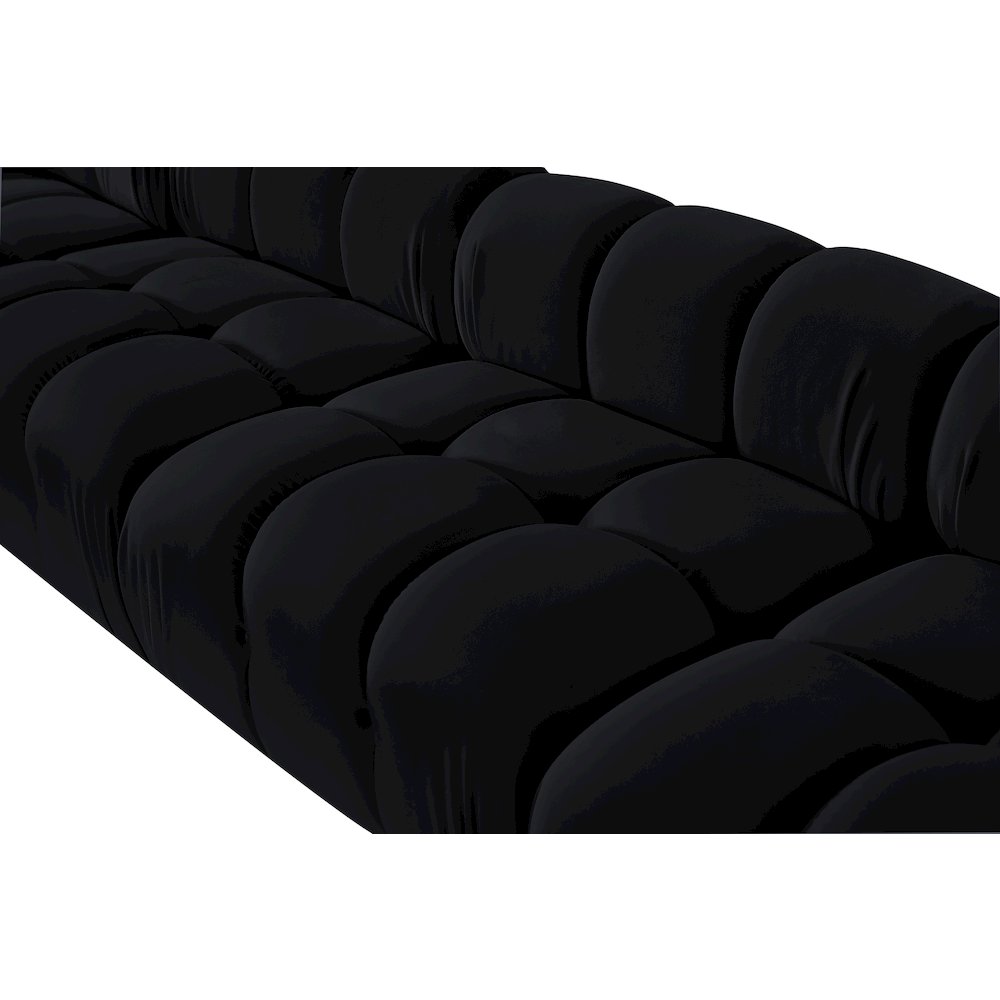 Orin Black Velvet Performance Fabric Upholstered 5 pc. Sectional