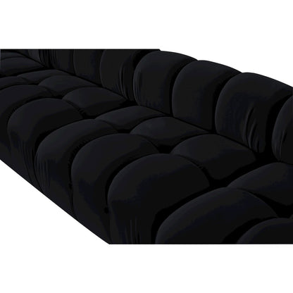 Orin Black Velvet Performance Fabric Upholstered 5 pc. Sectional