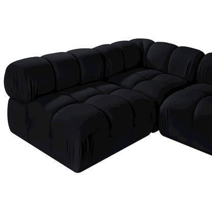 Orin Black Velvet Performance Fabric Upholstered 5 pc. Sectional