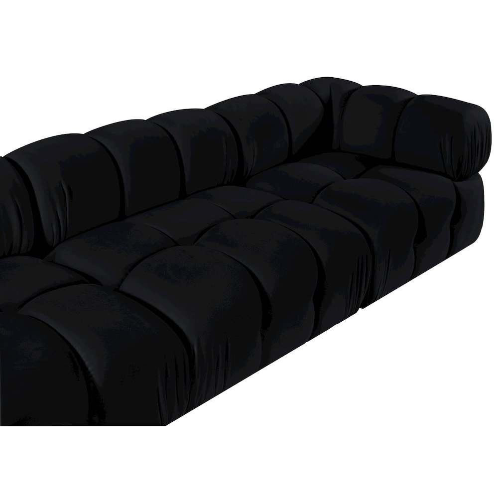 Orin Black Velvet Performance Fabric Upholstered 5 pc. Sectional