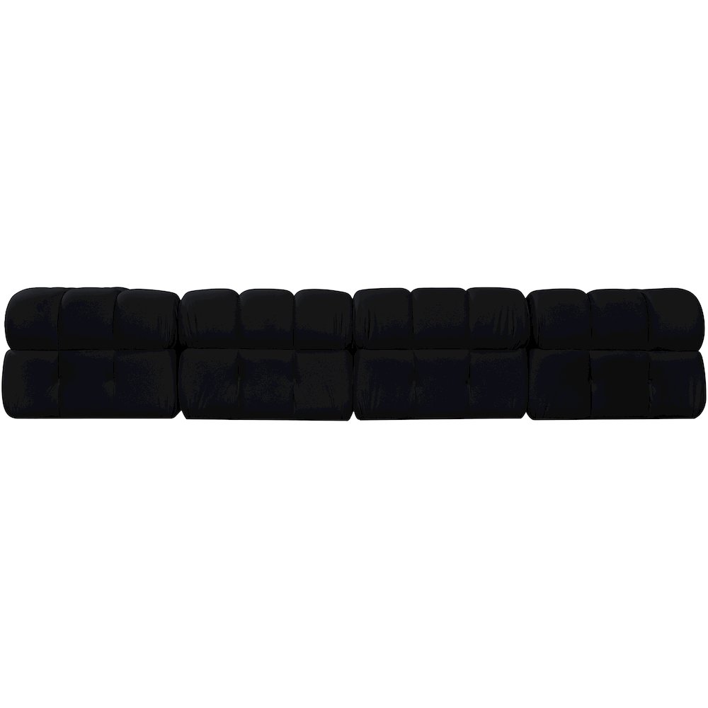 Orin Black Velvet Performance Fabric Upholstered 5 pc. Sectional