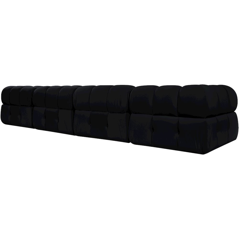 Orin Black Velvet Performance Fabric Upholstered 5 pc. Sectional