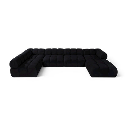 Orin Black Velvet Performance Fabric Upholstered 6 pc. Sectional