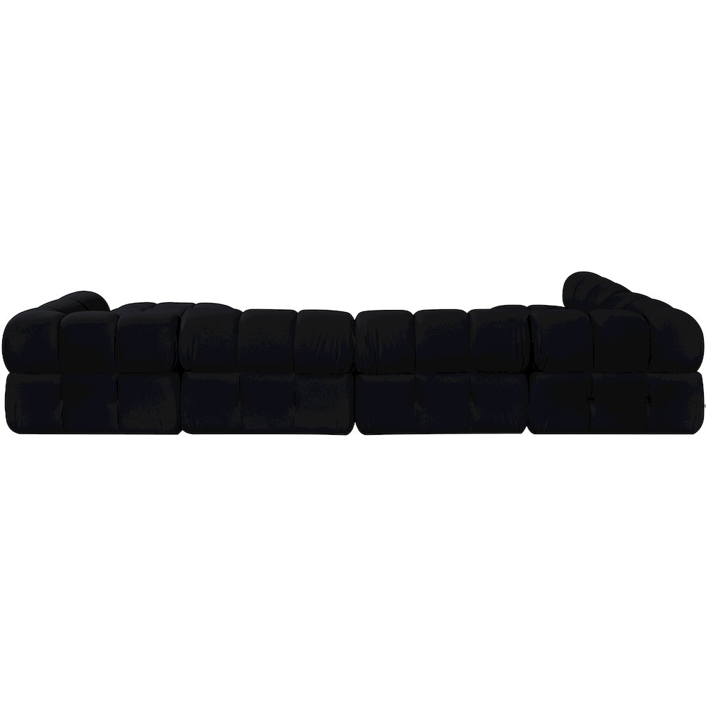 Orin Black Velvet Performance Fabric Upholstered 6 pc. Sectional