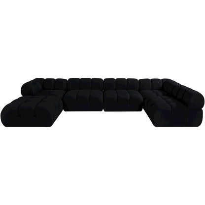 Orin Black Velvet Performance Fabric Upholstered 6 pc. Sectional
