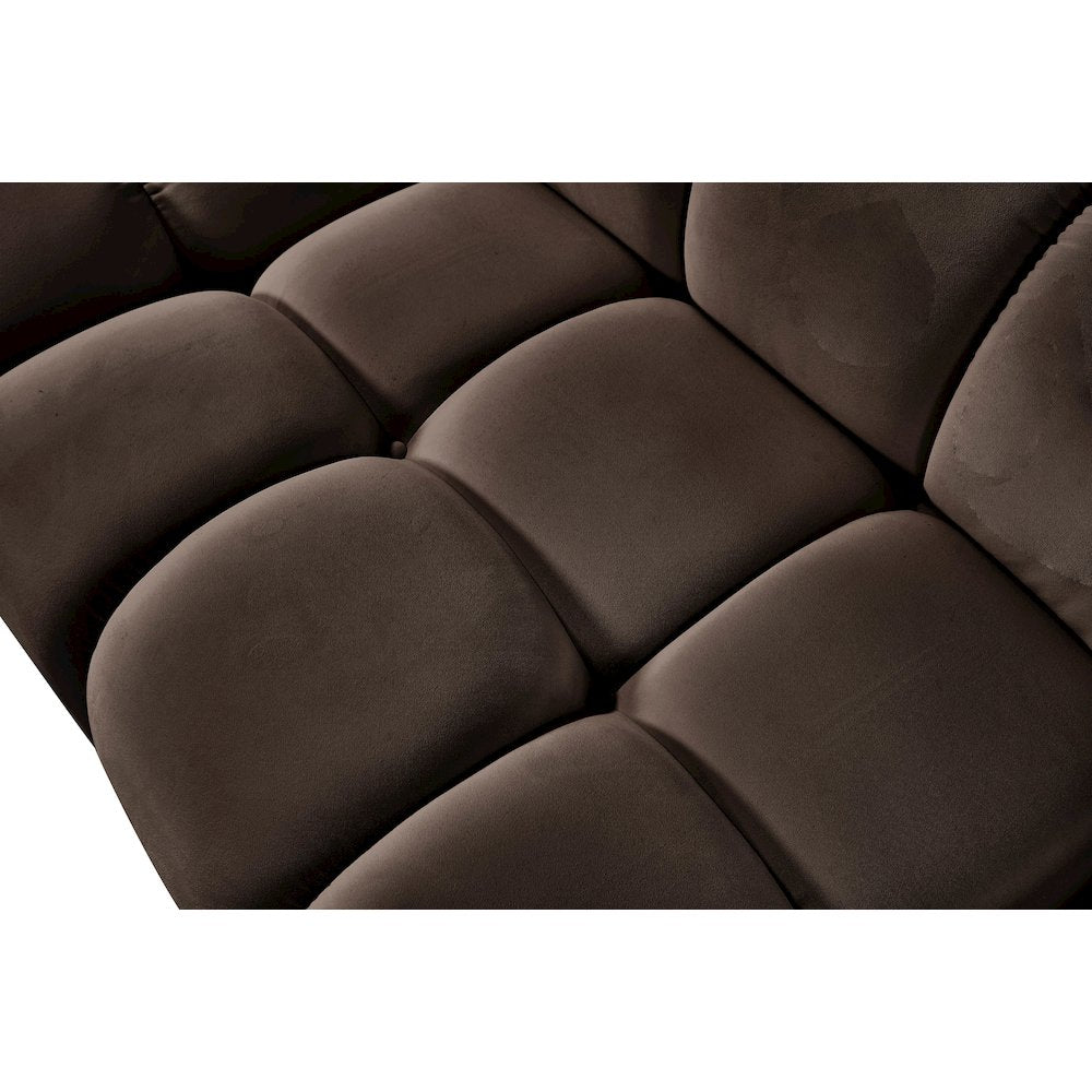Orin Brown Velvet Performance Fabric Upholstered Modular Chair