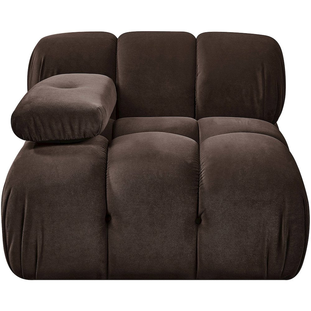Orin Brown Velvet Performance Fabric Upholstered Modular Chair