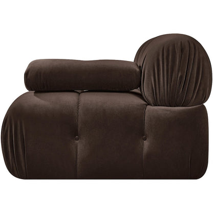 Orin Brown Velvet Performance Fabric Upholstered Modular Chair