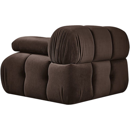 Orin Brown Velvet Performance Fabric Upholstered Modular Chair