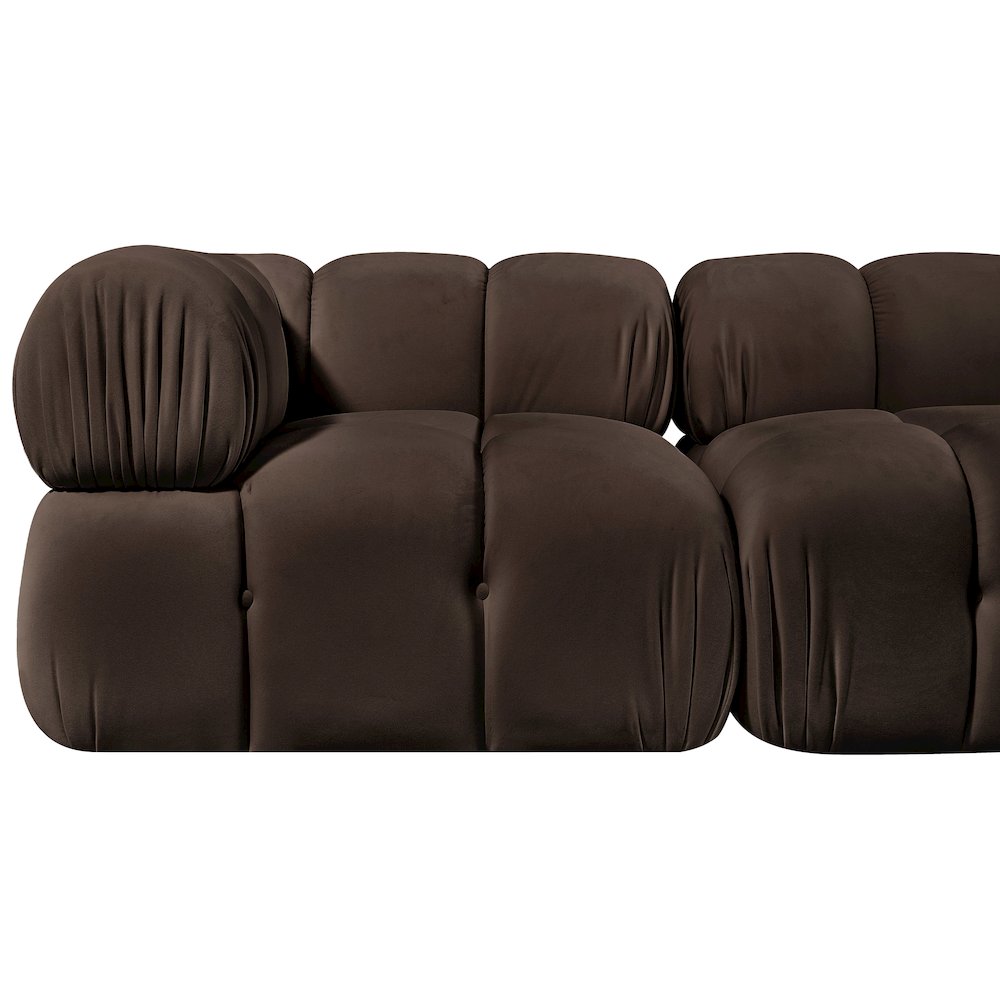 Orin Brown Velvet Performance Fabric Upholstered 2 pc. Modular Sofa