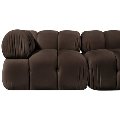 Orin Brown Velvet Performance Fabric Upholstered 2 pc. Modular Sofa
