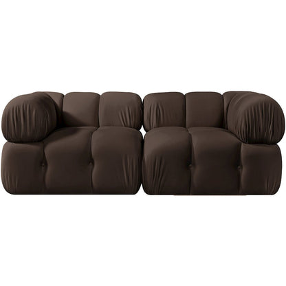 Orin Brown Velvet Performance Fabric Upholstered 2 pc. Modular Sofa