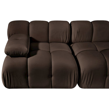 Orin Brown Velvet Performance Fabric Upholstered 2 pc. Modular Sofa