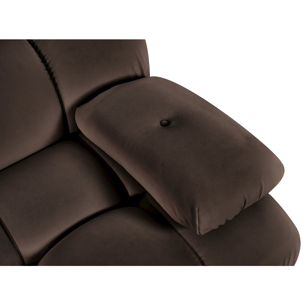 Orin Brown Velvet Performance Fabric Upholstered 2 pc. Modular Sofa