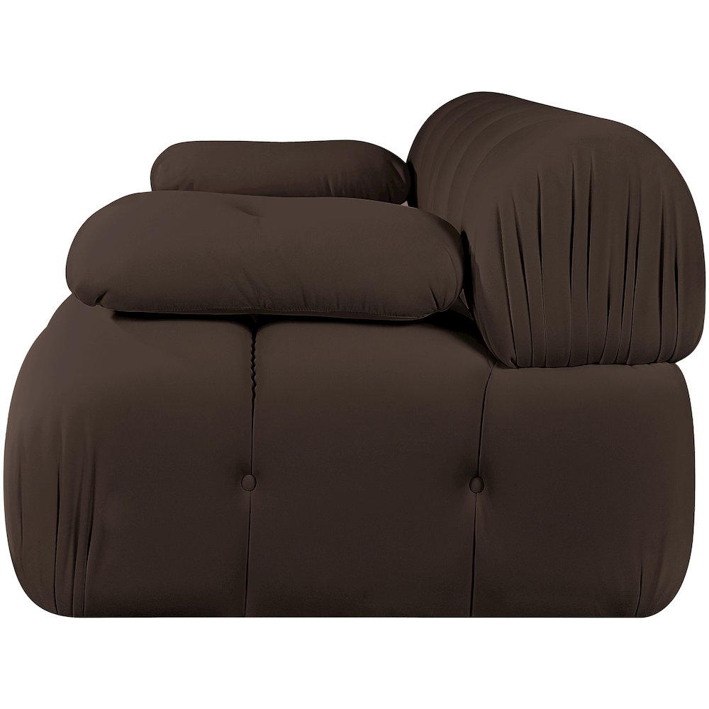 Orin Brown Velvet Performance Fabric Upholstered 2 pc. Modular Sofa