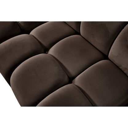 Orin Brown Velvet Performance Fabric Upholstered 4 pc. Modular Sofa