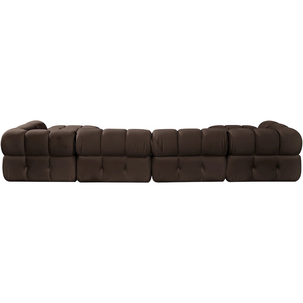 Orin Brown Velvet Performance Fabric Upholstered 6 pc. Sectional