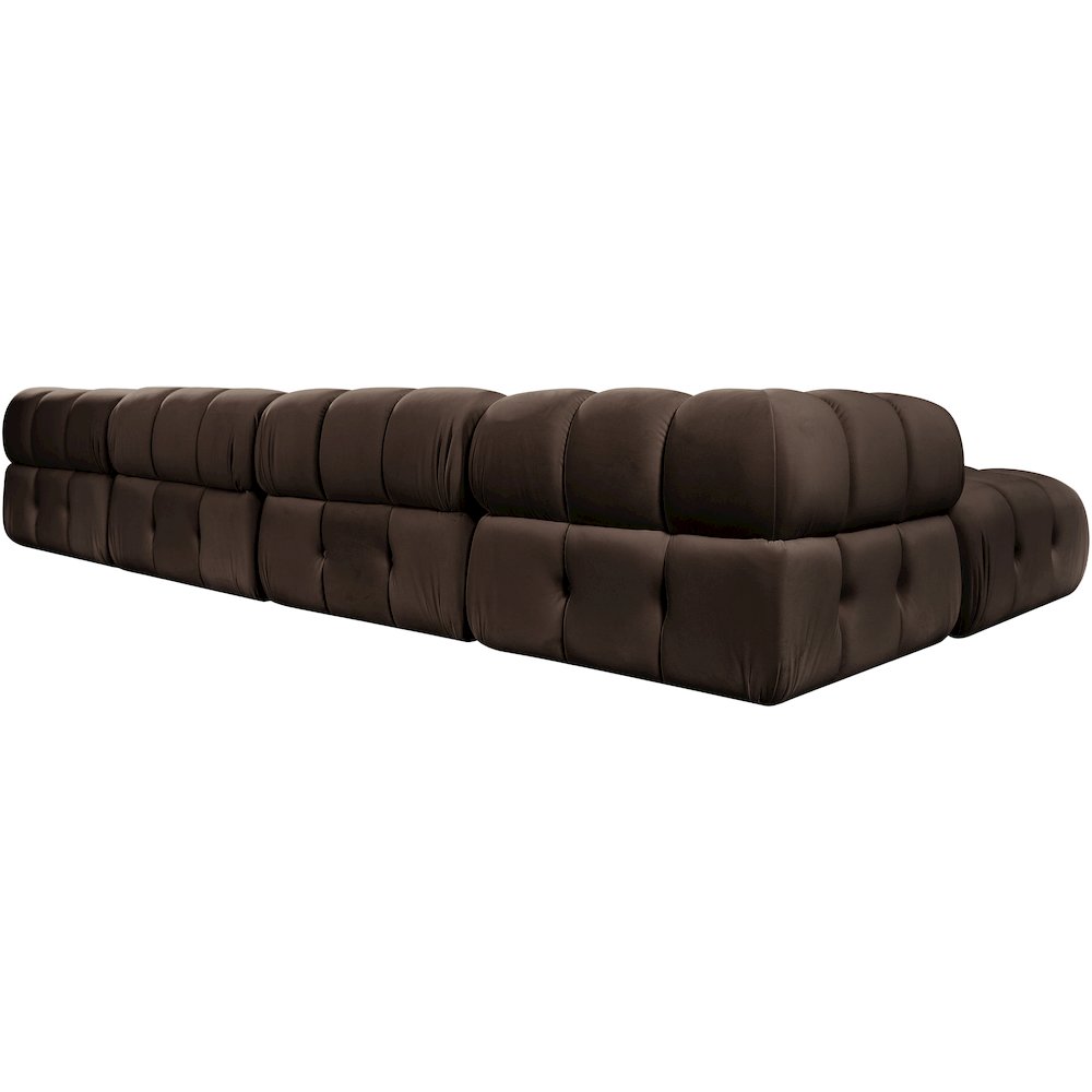 Orin Brown Velvet Performance Fabric Upholstered 6 pc. Sectional
