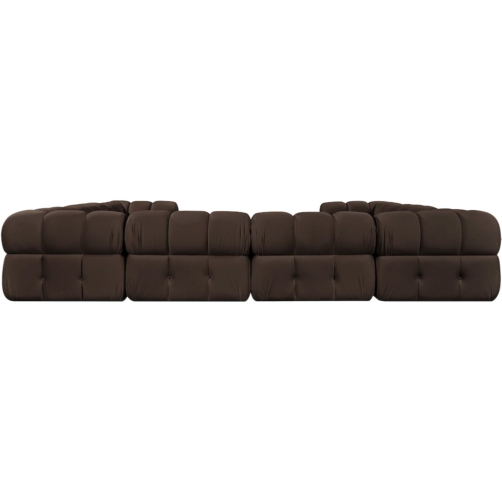 Orin Brown Velvet Performance Fabric Upholstered 8 pc. Sectional