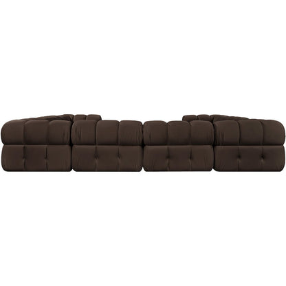 Orin Brown Velvet Performance Fabric Upholstered 8 pc. Sectional