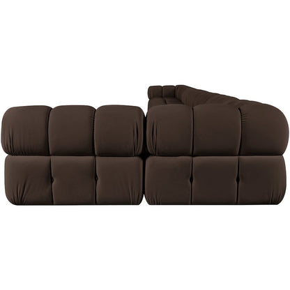 Orin Brown Velvet Performance Fabric Upholstered 8 pc. Sectional