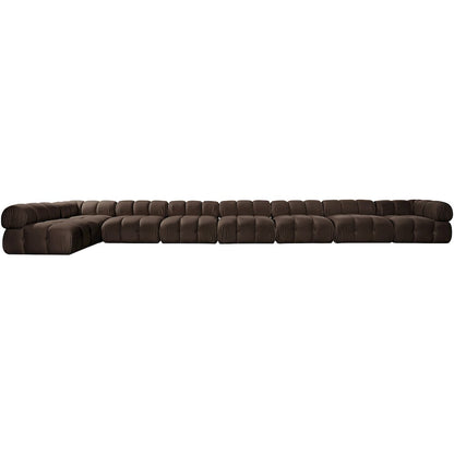 Orin Brown Velvet Performance Fabric Upholstered 8 pc. Sectional