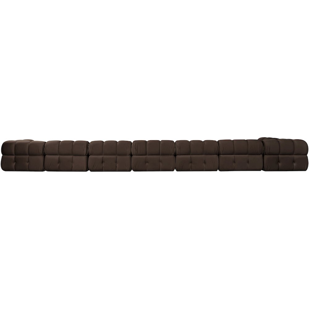 Orin Brown Velvet Performance Fabric Upholstered 8 pc. Sectional