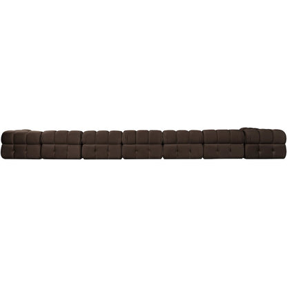 Orin Brown Velvet Performance Fabric Upholstered 8 pc. Sectional