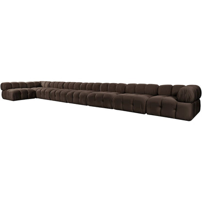 Orin Brown Velvet Performance Fabric Upholstered 8 pc. Sectional
