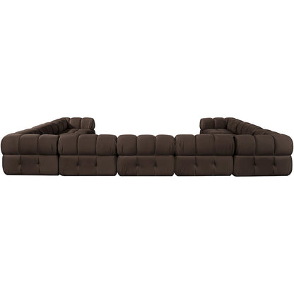 Orin Brown Velvet Performance Fabric Upholstered 9 pc. Sectional