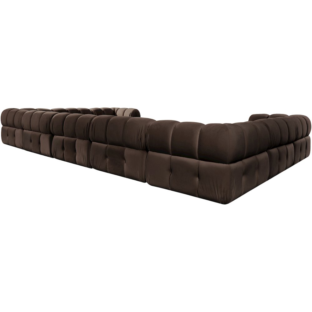 Orin Brown Velvet Performance Fabric Upholstered 9 pc. Sectional