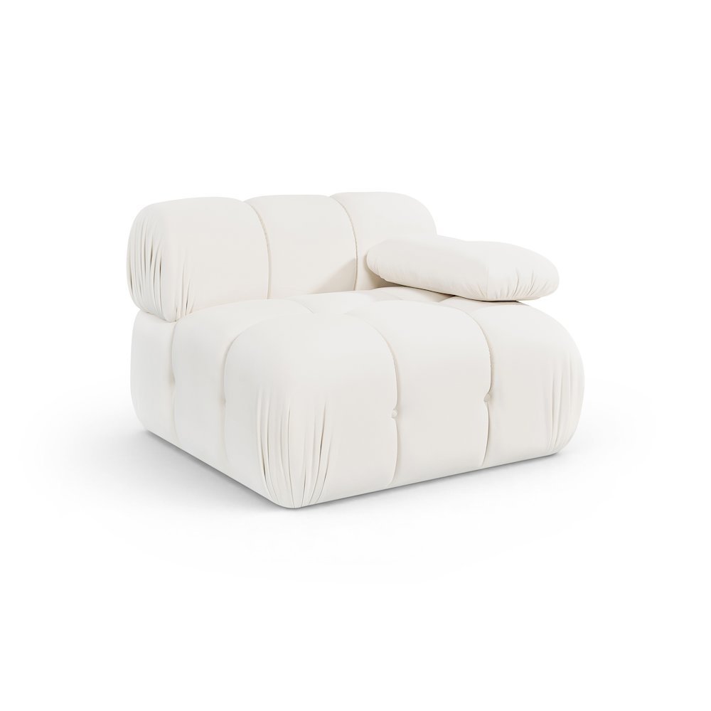 Orin Cream Velvet Performance Fabric Upholstered Modular Chair