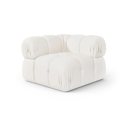Orin Cream Velvet Performance Fabric Upholstered Modular Corner Chair
