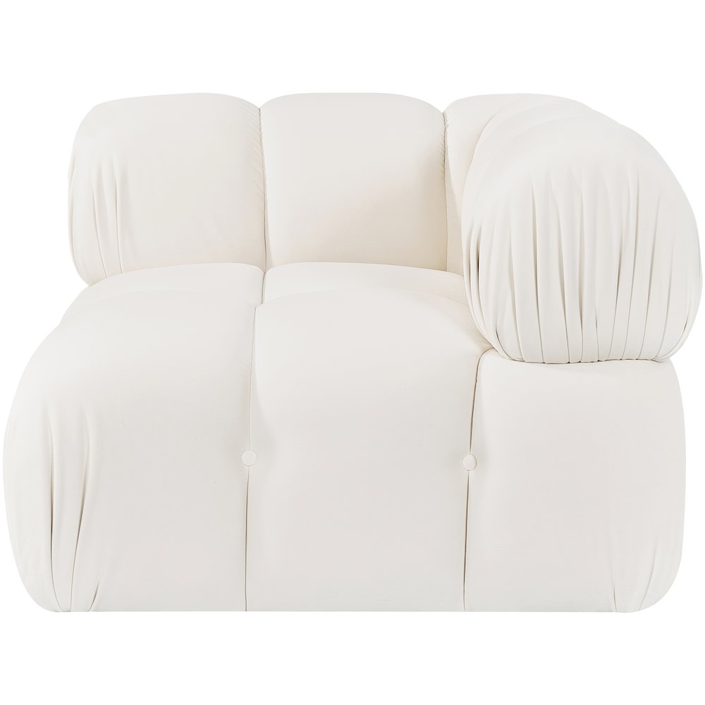 Orin Cream Velvet Performance Fabric Upholstered Modular Corner Chair