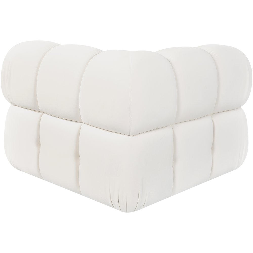 Orin Cream Velvet Performance Fabric Upholstered Modular Corner Chair