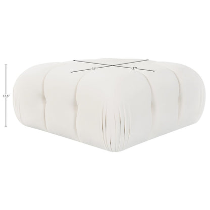Orin Cream Velvet Performance Fabric Upholstered Modular Ottoman