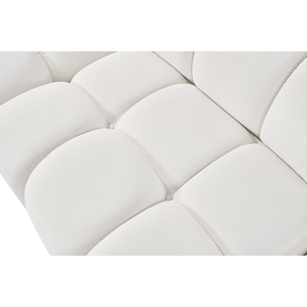 Orin Cream Velvet Performance Fabric Upholstered Modular Ottoman