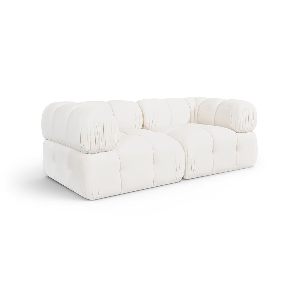 Orin Cream Velvet Performance Fabric Upholstered 2 pc. Modular Sofa