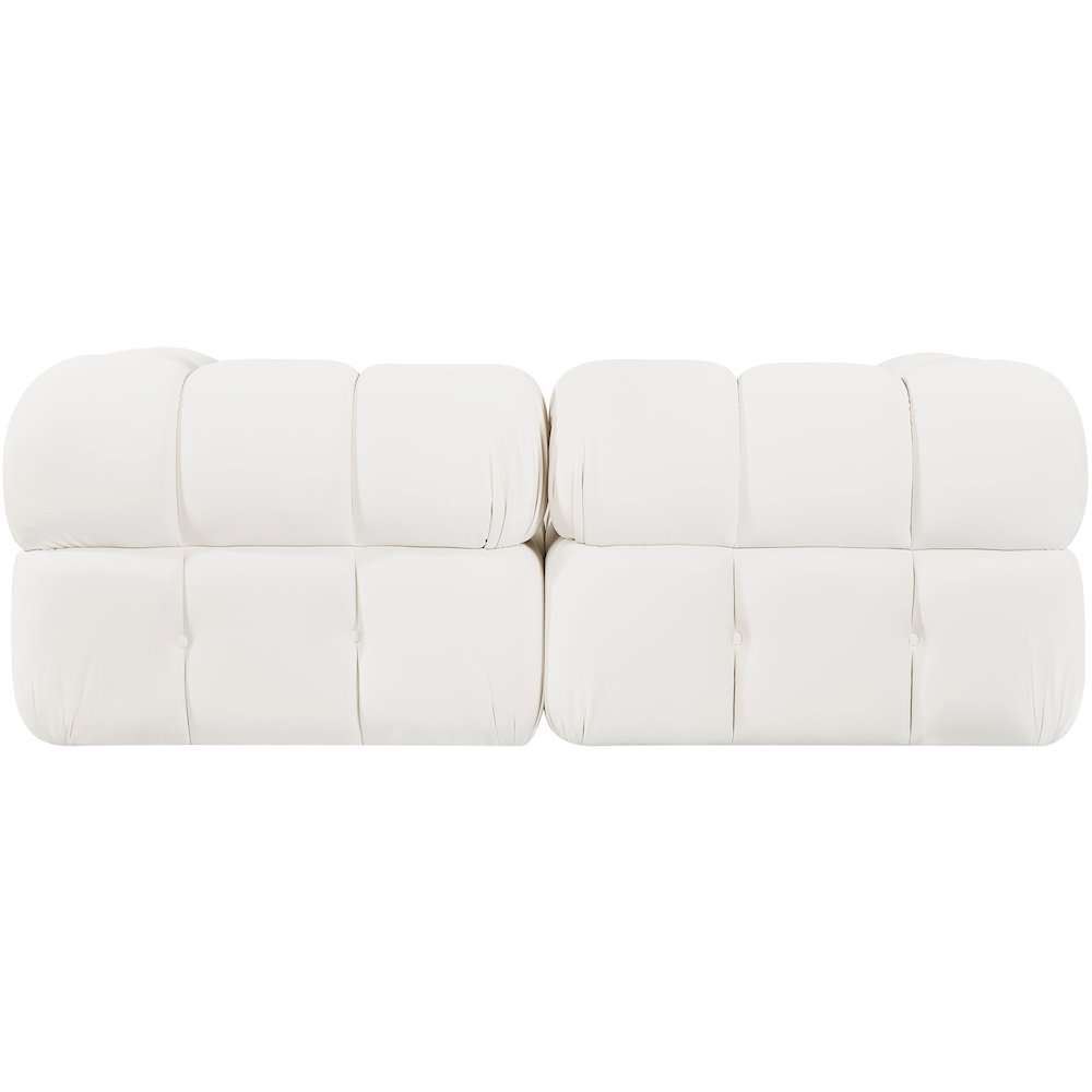Orin Cream Velvet Performance Fabric Upholstered 2 pc. Modular Sofa